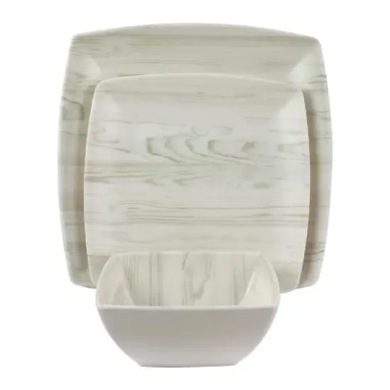 Gibson Home Woodgrain 12 Piece Melamine Dinnerware Set image {4}