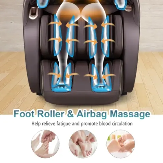 Relaxe Zero Gravity Shiatsu Massage Chair with Heating (SL-Track)  Brown/Coffee image {3}