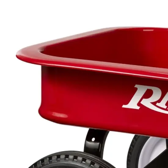 Radio Flyer 18Z 10 Inch Durable Steel Wheels Original Timeless Classic Design Kids Red Wagon with Extra Long Foldable Handle image {2}