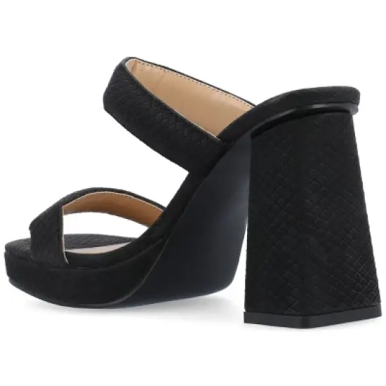 Journee Collection Womens Jaell Multi Strap Covered Block Heel Platform Sandals image {6}