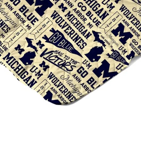 NCAA Michigan Wolverines 60 x 80 Quilted Throw Blanket image {3}