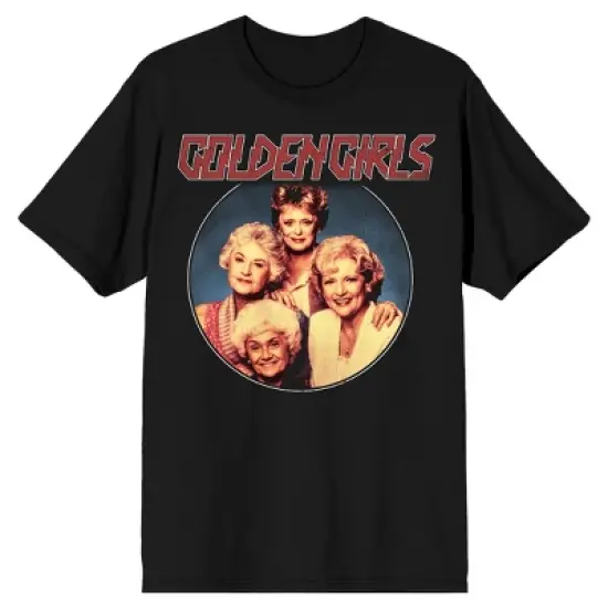 Golden Girls Group Pose Men's Black T-shirt image {6}