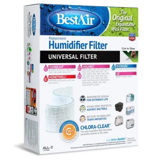 BestAir ALL-2 Extended Life Universal Humidifier Replacement Paper Wick For Holmes Humidifiers image {3}