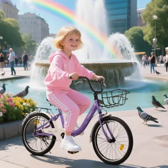 INFURNIC Bicycles 20 Inch Kids Bike for Boys and Girls Coaster and V-Brakes Lightweight Steel Frame, Purple, 55.9"*21.2"*31.5" image {1}