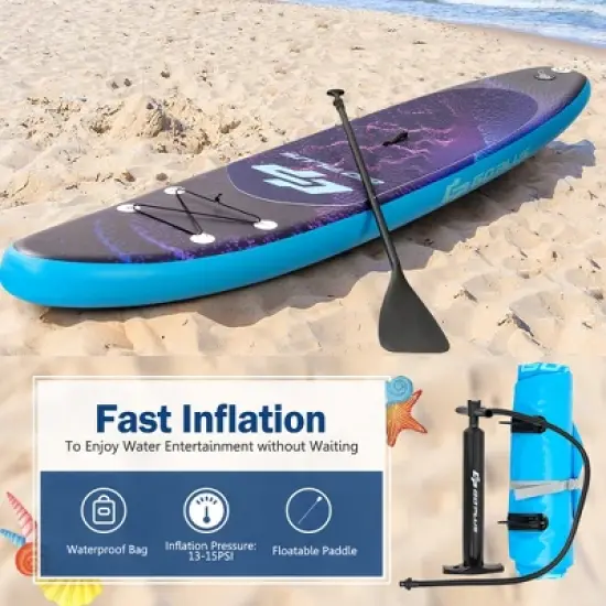 Costway 11'/10'5'' Inflatable Stand Up Paddle Board Surfboard W/Bag Aluminum Paddle Pump image {6}