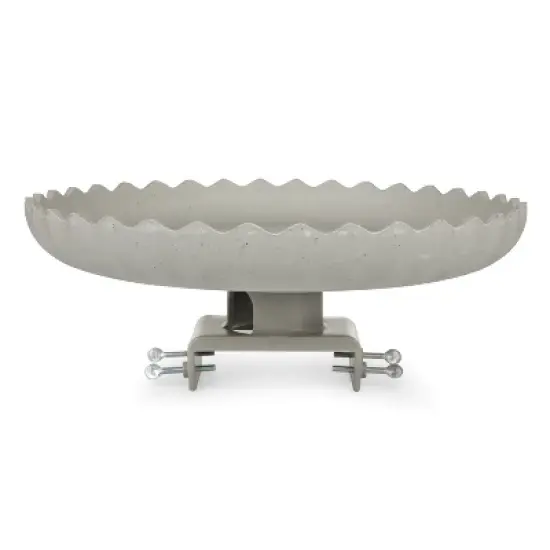 Farm Innovators 120W Outdoor Stone Scalloped Heated Birdbath w/ Deck Mount image {1}