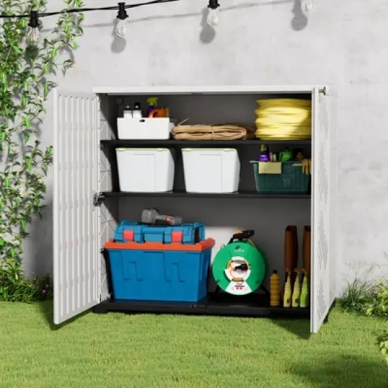 Yardgrace Weather Resistant 75Gal Storage Cabinet with Adjustable Shelves image {10}