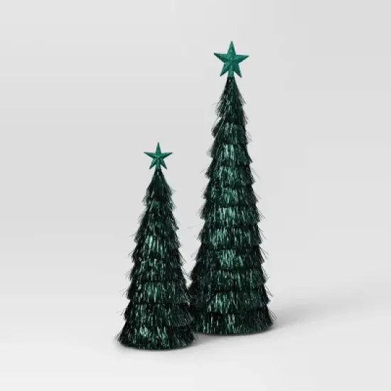 2pk Christmas 18" and 12" Tinsel Trees - Wondershop&trade; image {3}