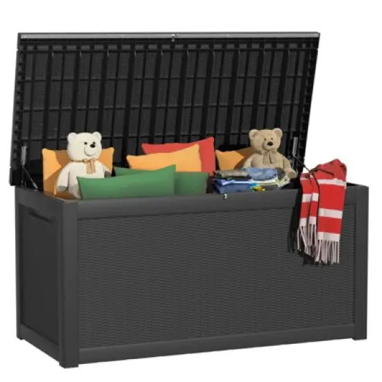 NAYSAYE Deck Box, 260 Gal Outdoor Storage Deck Box, Small Patio Storage Bin for Garden Tools image {6}