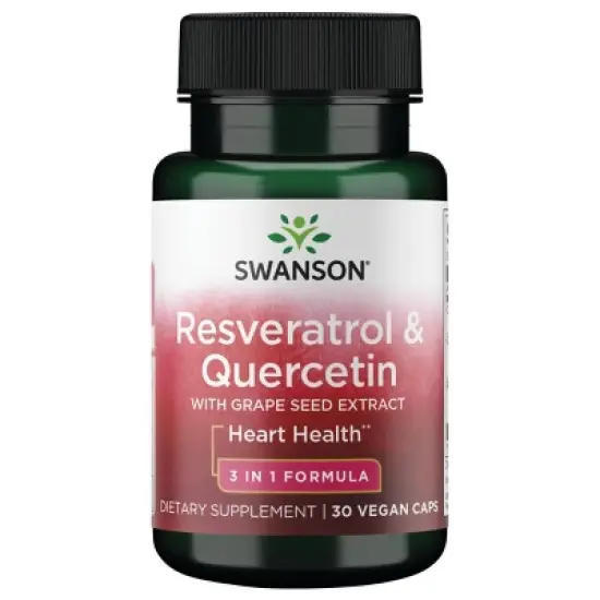 Swanson Resveratrol & Quercetin with Grape Seed Extract - 3 in 1 Formula 30 Veg Capsules image {5}