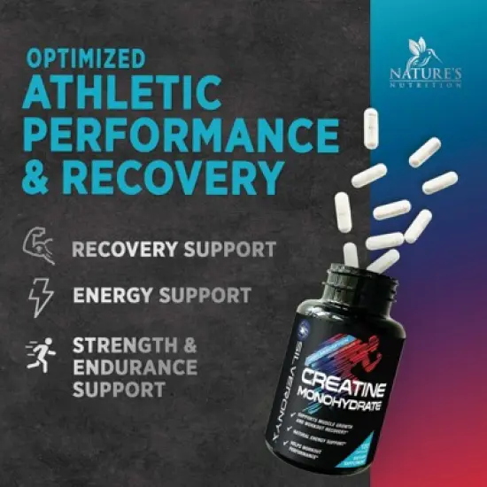 Creatine Monohydrate Capsules &ndash; Strength, Lean Muscle Growth & Workout Support - 60 Capsules;120 Capsules image {4}