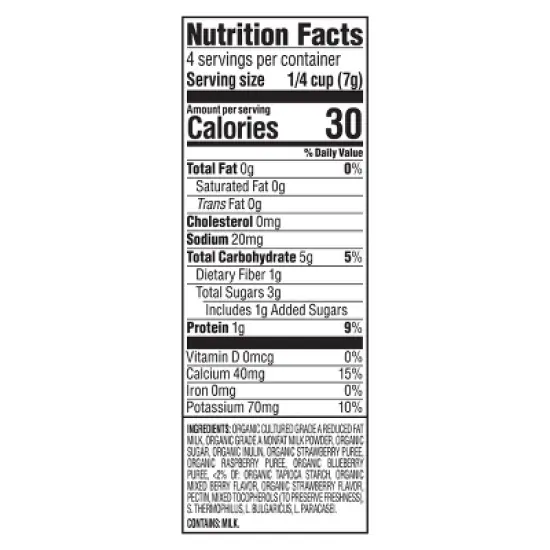 HappyBaby Organic Yogis Mixed Berry Yogurt & Fruit Baby Snacks - 1oz image {8}