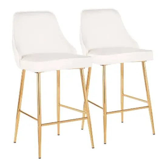 Set of 2 Marcel Contemporary Glam Counter Height Barstools - LumiSource image {10}