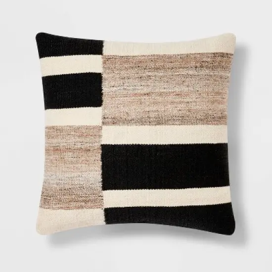Oversized Blocked Woven Square Throw Pillow - Threshold&trade; image {2}