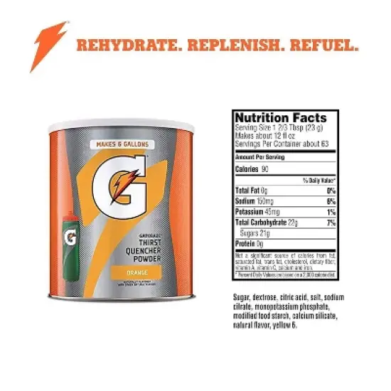 Gatorade Orange Sports Drink Mix - 51oz: Electrolyte Powder, Non-Caffeinated image {2}