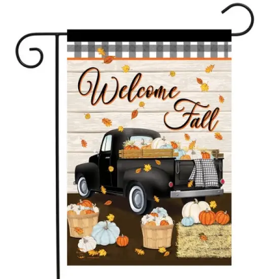 Briarwood Lane Garden Flag 12x18 For Outdoor Welcome Fall Black Truck For Fall Garden Flag Flags For Outside image {1}