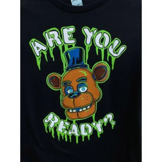 Are You Ready Five Nights at Freddys Youth Boys Grey Graphic Tee image {1}