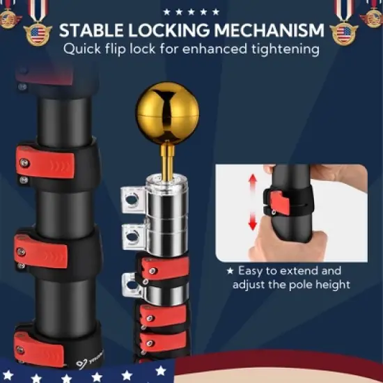 Yescom 20 Ft Aluminum Telescoping Flag Pole image {2}