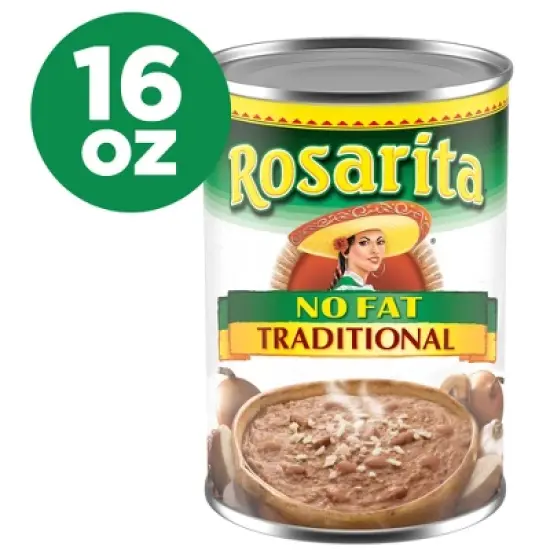 Rosarita Traditional No Fat Refried Beans - 16oz image {5}