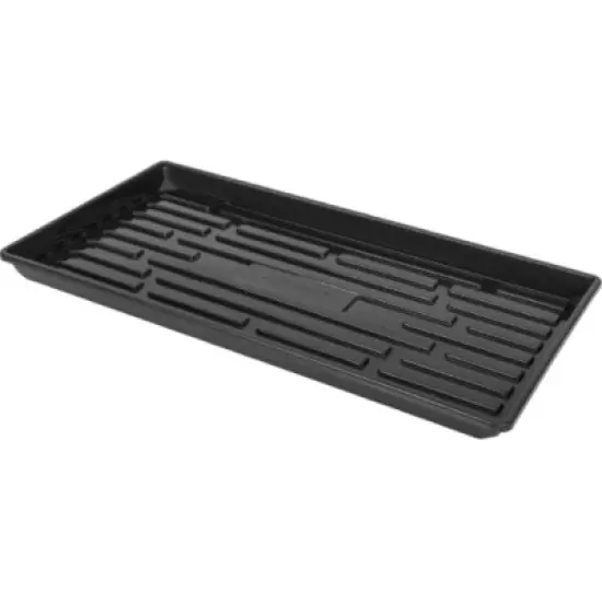 SUNPACK 10" x 20" Heavy Duty Plastic Seed Starting Tray, Black, 2.5" image {2}