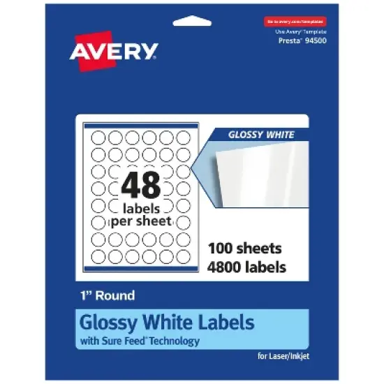 Avery Round Labels with Sure Feed, 1" Diameter image {10}