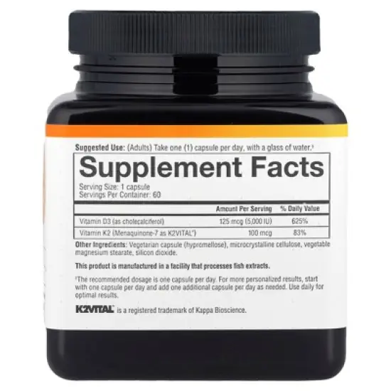 Youtheory K2D3 Essential Daily Vitamins, 60 Vegetarian Capsules image {1}