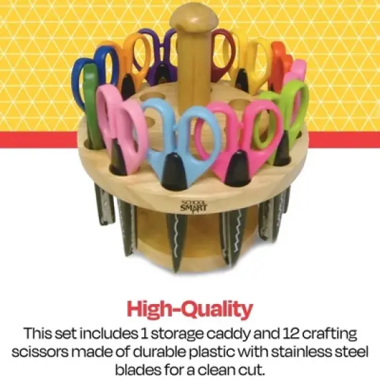 School Smart Paper Edger Scissor Set with Stand, Assorted Designs, Pack of 12 image {4}