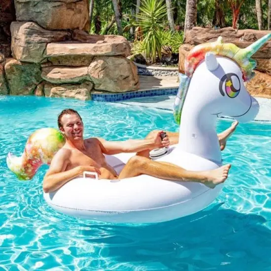 PoolCandy Tube Runner Special Edition Motorized Unicorn Pool Float Ultra Durable Fun In The Sun For Hours Great For Pools, Lakes, And More image {4}