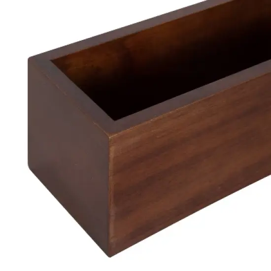 26" x 4" Hutton Wall Pocket Shelf Walnut Brown - Kate & Laurel All Things Decor image {2}