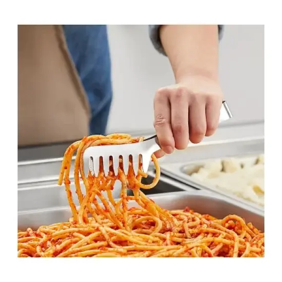 Winco Spaghetti Tongs, Mirror Finish Stainless Steel, 8? image {1}