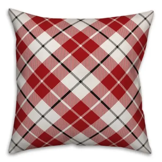 Creative Products Red Farmhouse Plaid 16x16 Indoor / Outdoor Pillow image {3}