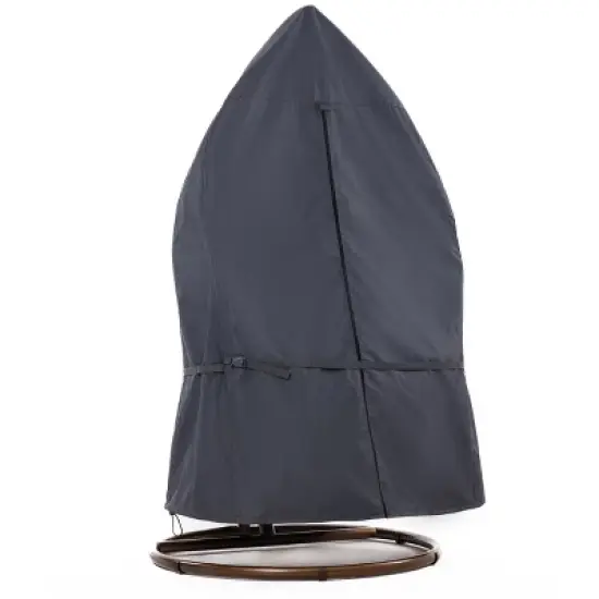 F&J Outdoors Premium Waterproof Outdoor Patio Egg Chair Cover, Gray, 45" x 70" x 45" image {8}