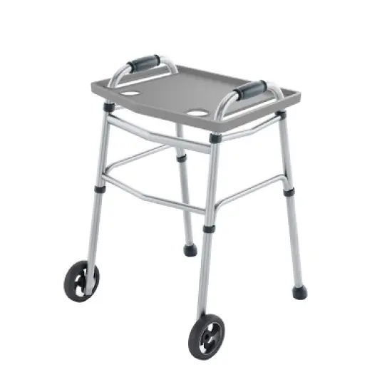 Fleming Supply Walker Tray Table with 2 Cup Holders for Folding Walkers (Gray) image {6}