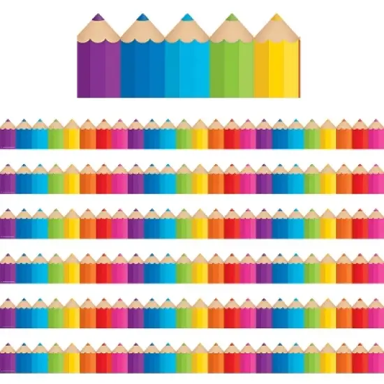 Teacher Created Resources&reg; Colored Pencils Die-Cut Border Trim, 35 Feet Per Pack, 6 Packs image {3}