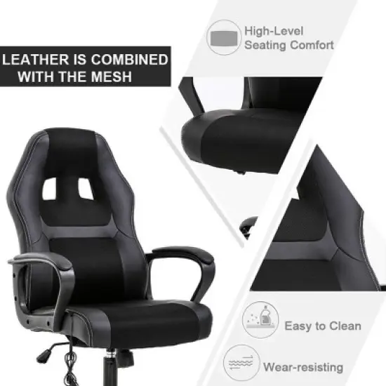 FDW Racing Gaming Chair Home Office Chair Ergonomic Desk Chair Massage PU Leather Computer Chair with Lumbar Support Headrest Armrest image {4}