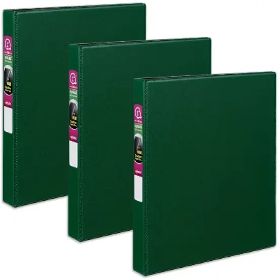 Avery Durable 3 Ring Binder, 1 Inch Slant Rings, 3 Green Binders (27253) image {6}