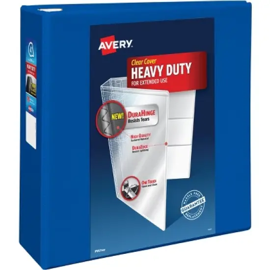 Avery Heavy-Duty View 3 Ring Binder, 4" One Touch EZD Rings, 4.5" Spine, 1 Pacific Blue Binder (79814) image {7}