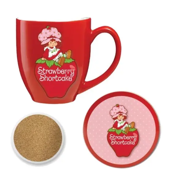 Courtside Market Strawberry Shortcake Love 16 oz Mug & Ceramic Coaster Set image {1}