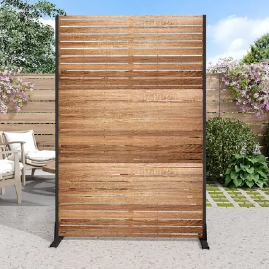 PexFix 72 in. x 47 in. Outdoor Privacy Rectangle Screen Galvanized Steel Panel Divider in Beige image {1}