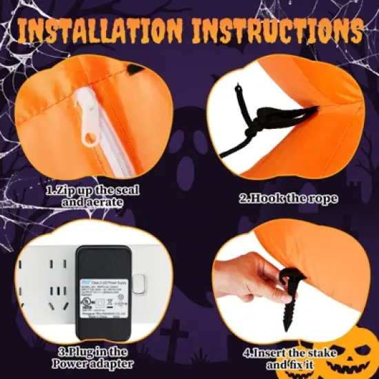 Karl Home 9FT Halloween Inflatable Stacked Pumpkins Outdoor Decoration image {4}