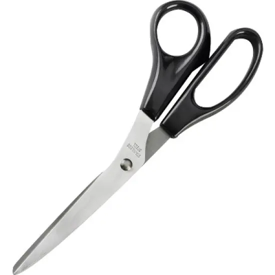 Business Source Stainless Steel Scissors Bent 8"L Black Handles 65647 image {1}