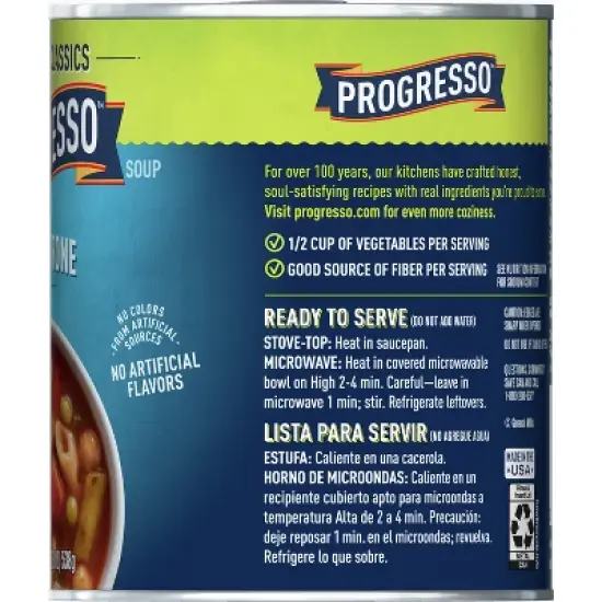 Progresso Vegetable Classics Minestrone Soup - 19oz image {5}