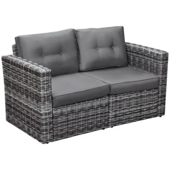 Resenkos 2 Pieces Patio Wicker Corner Sofa Set, Outdoor Sectional Furniture, image {11}