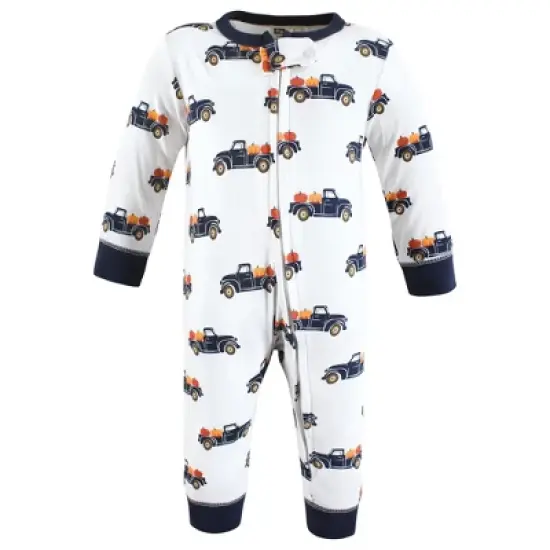 Hudson Baby Cotton Sleep and Play, Pumpkin Truck image {2}