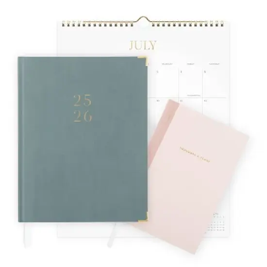 Sugar Paper Essentials 2025-2026 Monthly Wall Calendar 3"x12"x15" White/Gold image {3}
