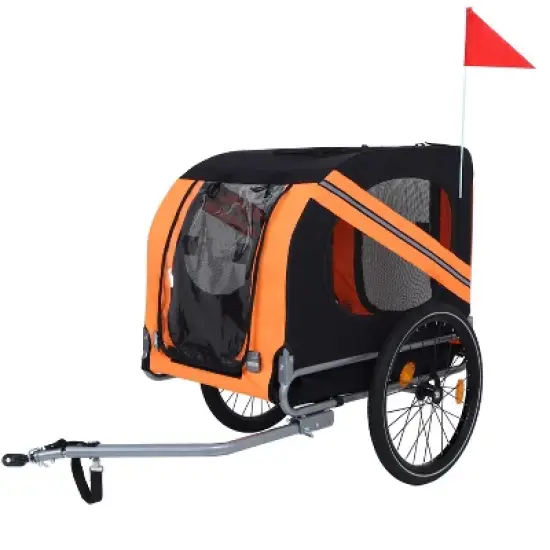 Aukfa Folding Dog Bike Trailer: 120LB All-Terrain Pet Carrier with Reinforced Steel Frame - Ideal for Cycling, Jogging, Camping & Outdoor Adventures image {7}