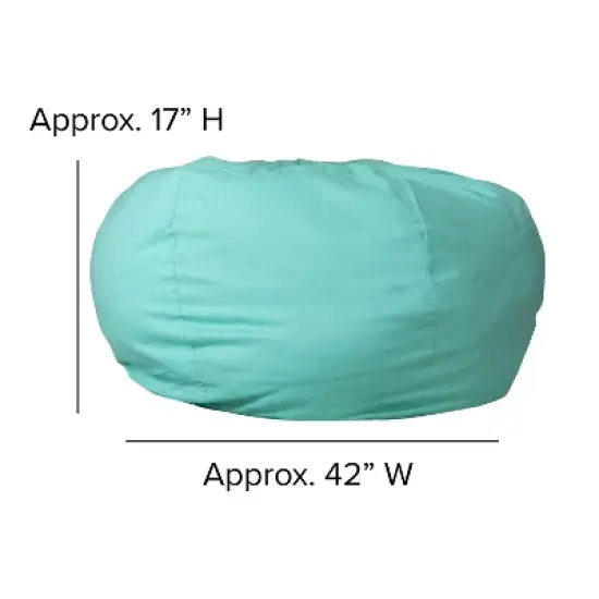 Emma and Oliver Oversized Solid Mint Green Refillable Bean Bag Chair for All Ages image {4}