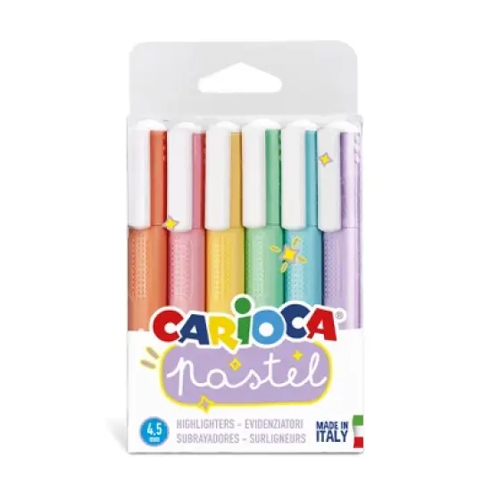 CARIOCA Pastel Washable Highlighters, 6 Per Pack, 2 Packs image {1}