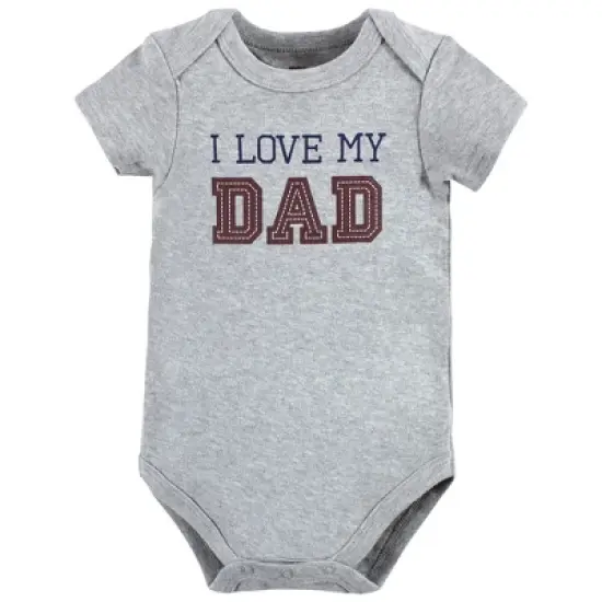 Hudson Baby Infant Boy Cotton Bodysuits, Love Dad image {2}