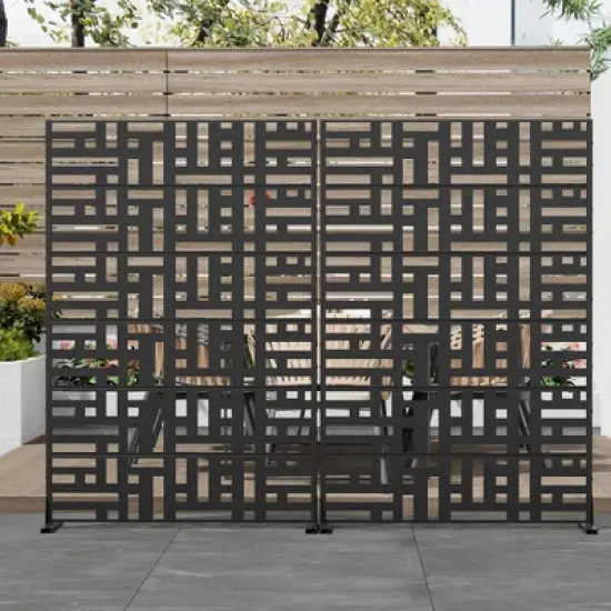 Lirago Outdoor Privacy Screen Privacy Fence Fence Panels Metal Garden Fencing - 72x47 image {3}